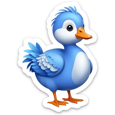 Blue silly Goose  sticker