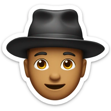 Samuel with a hat sticker