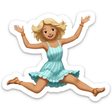 Giggling while kicking feet in the aur sticker
