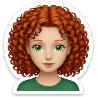 I am red head curly,green eyes sticker