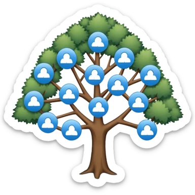 connected nodes forming a simple tree diagram sticker