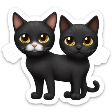 Black cat with calico cat as brothers sticker