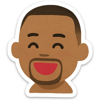 Chris Brown's head in Irasutoya style, cheerful, minimal details, soft edges, no background sticker