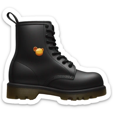 A black doc Martens saying pog sticker