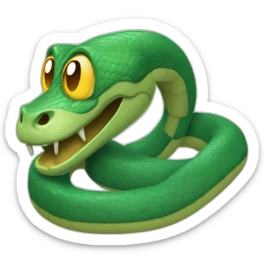 A snake listening a podcast sticker