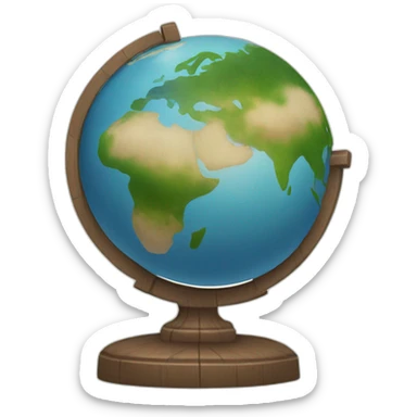 globe with an island on the top sticker