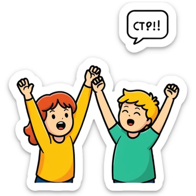 (cheering man celebrating) the singing of (divorce papers) next to (sad crying woman) art influence two subjects sticker