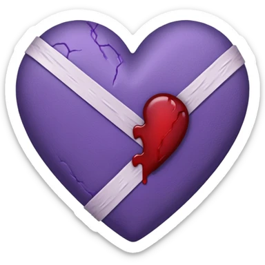 bandaged purple heart colour sticker