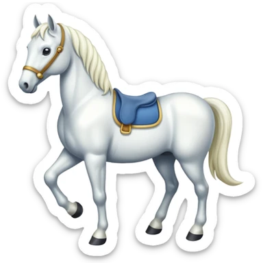 Un cheval blanc avec 4 pattes à l’avant et 4 pattes à l’arrière  sticker