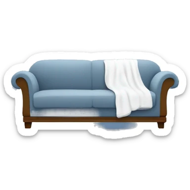 A comfy couch silhouette in Slate Blue, with a white throw blanket using #6A5ACD sticker
