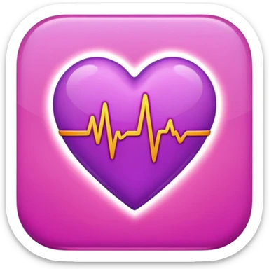 purple heart with heartbeat sticker