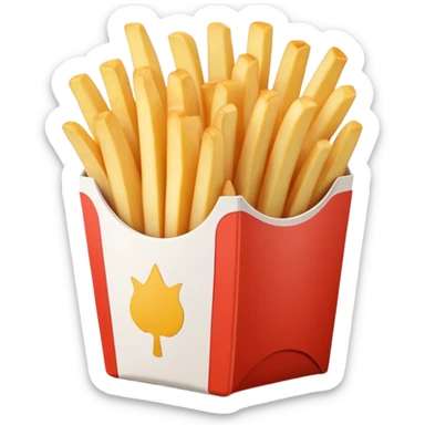 Ultra basic french fry container with minimal details sticker