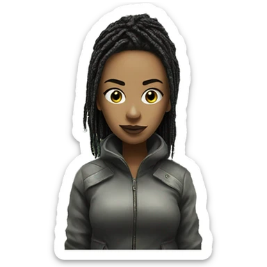 cyber punk in giant pile of money sticker