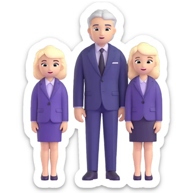 The Parr family from Incredibles in civilian clothes - Bob in business suit, Helen in casual clothes, Violet teen with black hair, Dash blonde boy, baby Jack-Jack sticker
