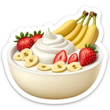 Yogurt bowl with strawberries and bananas sticker
