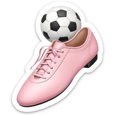 Ballet shoes next to a soccer ball sticker