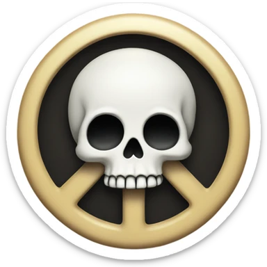 Skull holding up a peace sign sticker