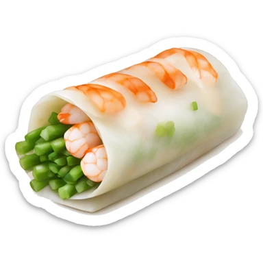 Vietnamese spring roll with a shrimp and green onion sticker