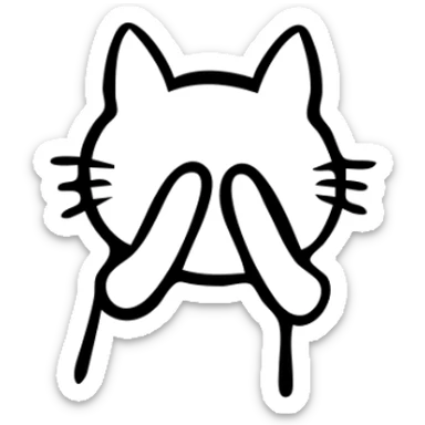 cat covering its ears sticker