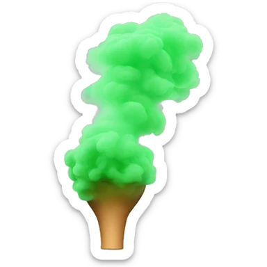 Nose inhaling green smoke sticker