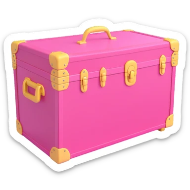 camp trunk with 3D effect, aesthetic pink color, soft lighting, modern look sticker