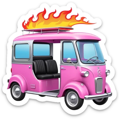 Fast hot rod Barbie dream house Caravan motorbike tuk tuk  sticker