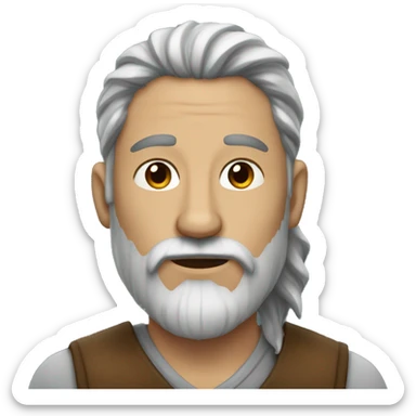 a man who is also half wolf with a brown beard and long hair sticker