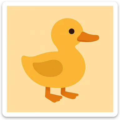 Flat design style duck sticker