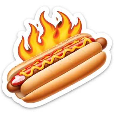 Hand Holding a Flaming Hotdog sticker