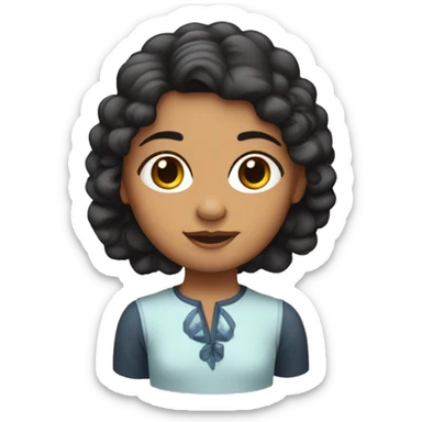 Una niña morena de pelo sticker