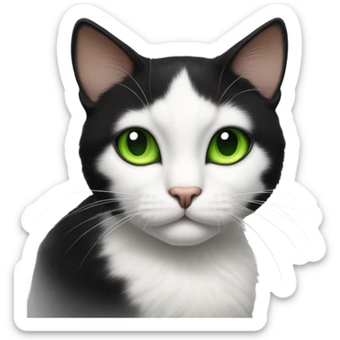 Cat black and white sticker