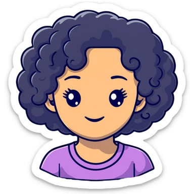 pretty black girl with curly hair sticker