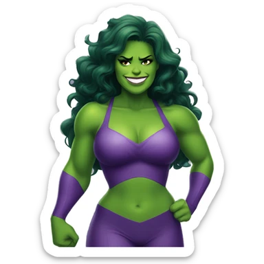 Curvy She-Hulk in love sticker