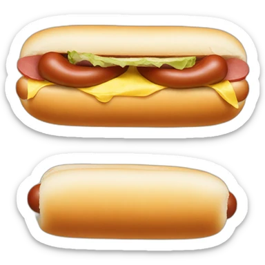 two hotdogs in one bun sticker