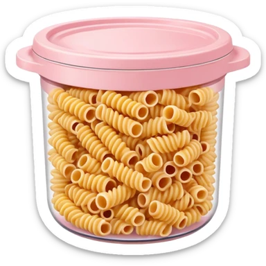 pastel pink food container with pasta inside sticker