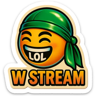 lol face
Change His durag To Green
Add the words W Stream sticker