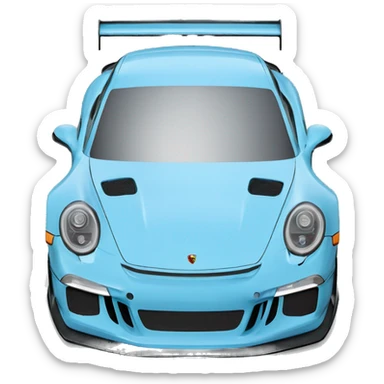 porsche gt3r light blue sticker
