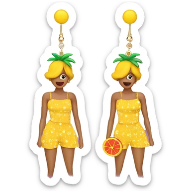 summer girl long earrings sticker