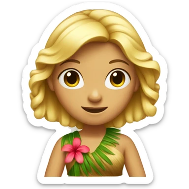 blonde hawaiian hula girl sticker