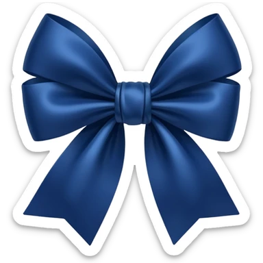 Navy blue heart bow sticker