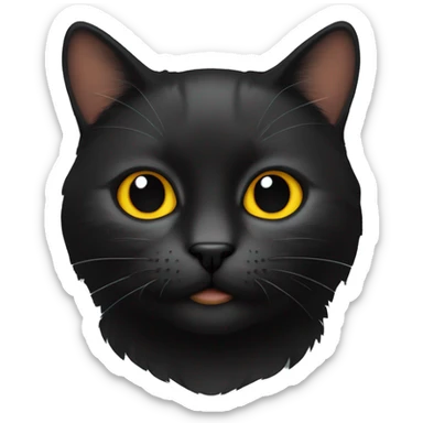 Gato negro con manches cómo de pantera y ojos amarillos  sticker