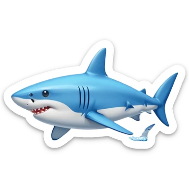 Shark with blue Nike shoes sticker