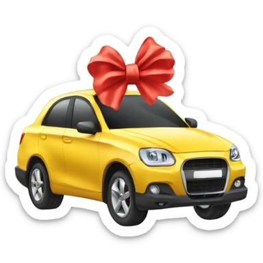 Car keys with bow sticker