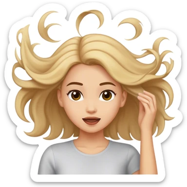 Girl flipping hair sticker