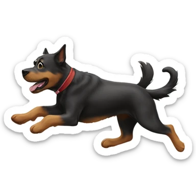 The dog is running after the cat sticker