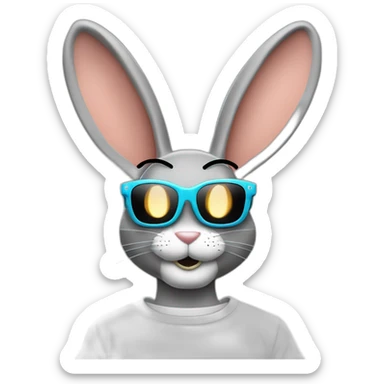 Bugs bunny streetwear cybertech smart glasses point from him up doing a moonwalker sticker