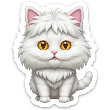white cat with funny costume sticker