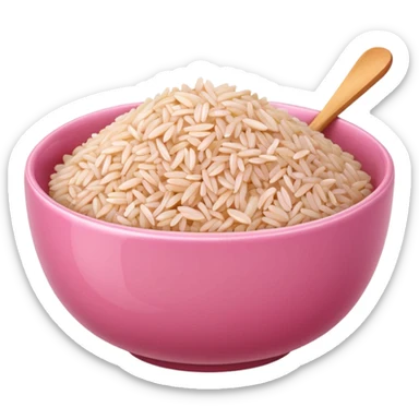 pink ceramic bowl of rice apple style emoji sticker