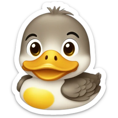 Cute cuddle duck suted sticker