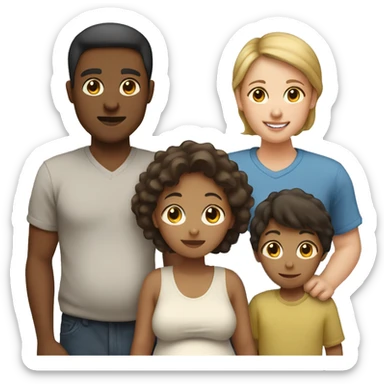 Family;light-brown-haired-pregnant-mother, black-haired-dad, light-brown-haired-boy sticker